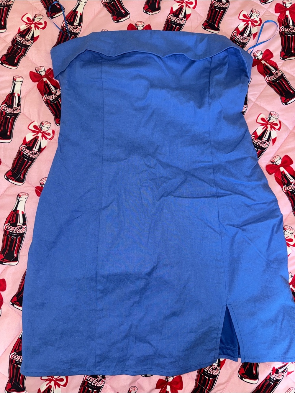 Strapless Royal Blue Mini Dress